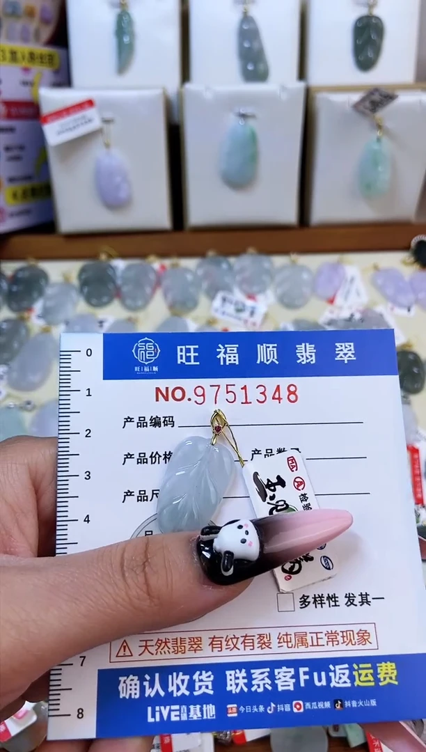 【闪购商品】翡翠颈饰未镶嵌天然缅甸A货翡翠颈饰配绳带礼