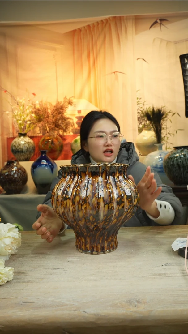 已打孔高28口20高温陶瓷花瓶花器