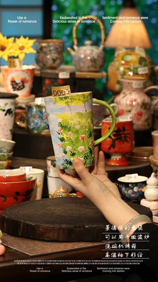 陶瓷景德镇高温釉下彩手工手绘款式@A0009@