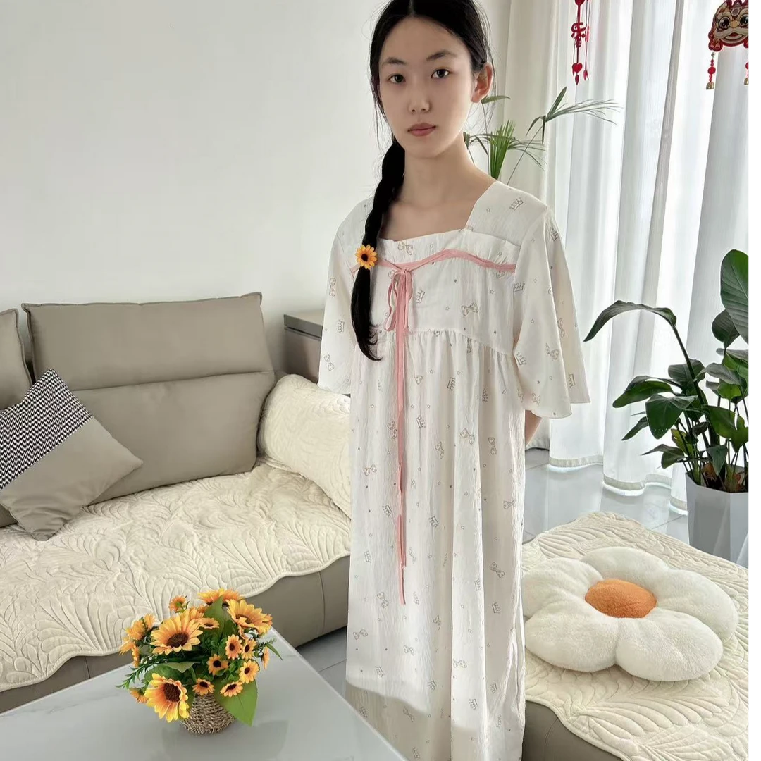 云朵棉睡衣女夏季短袖短裤宫廷公主风复古甜美女士家居服套装夏天