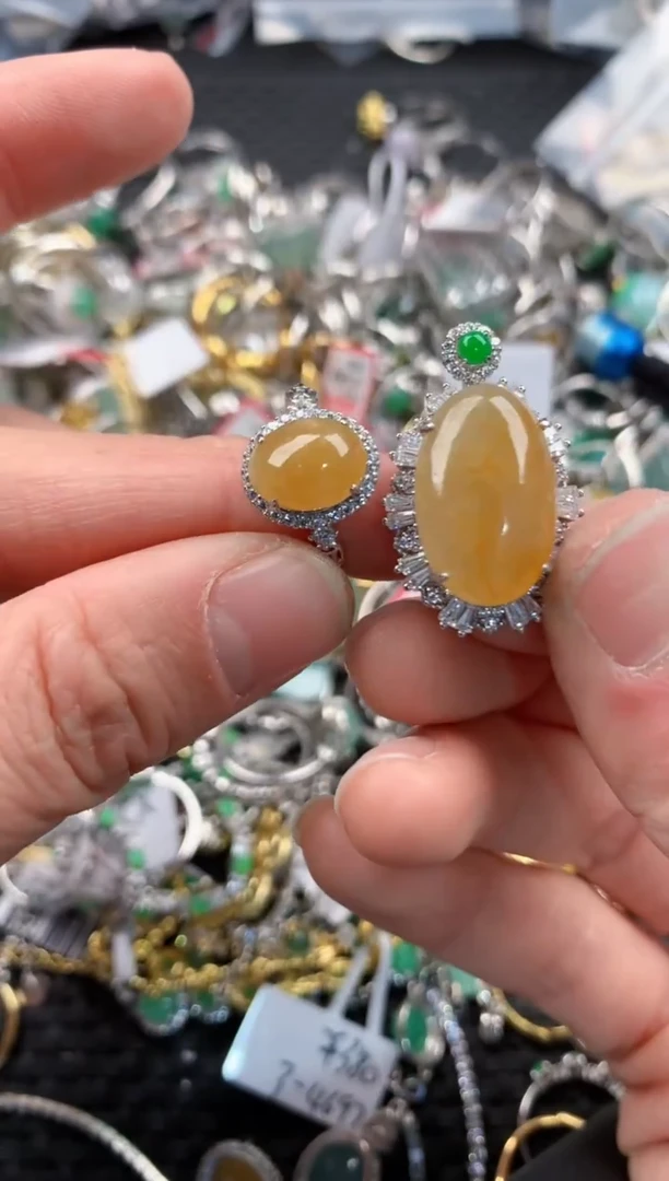 银S925镶嵌戒指翡翠333      5