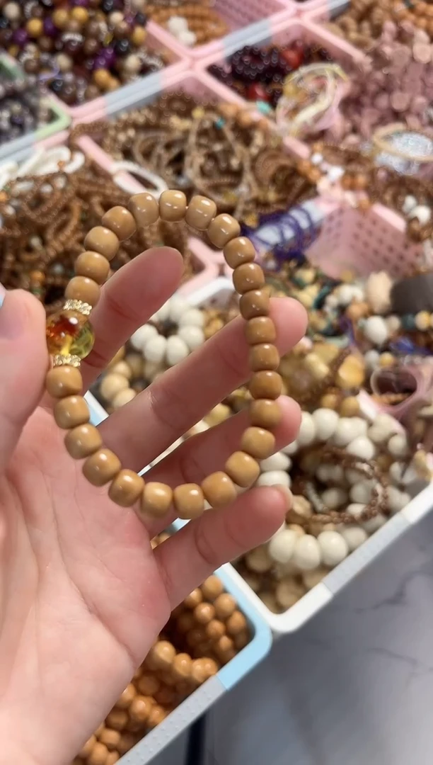 未镶嵌琥珀（花珀）手串龙脊手串搭配琥珀花珀