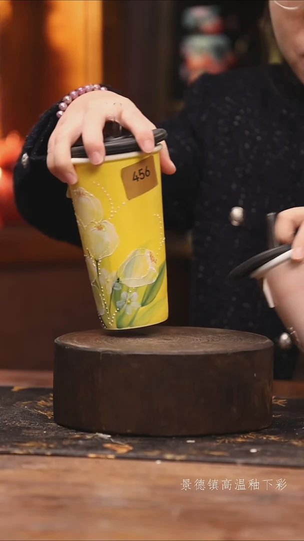 陶瓷景德镇高温釉下手绘陶瓷@L456@