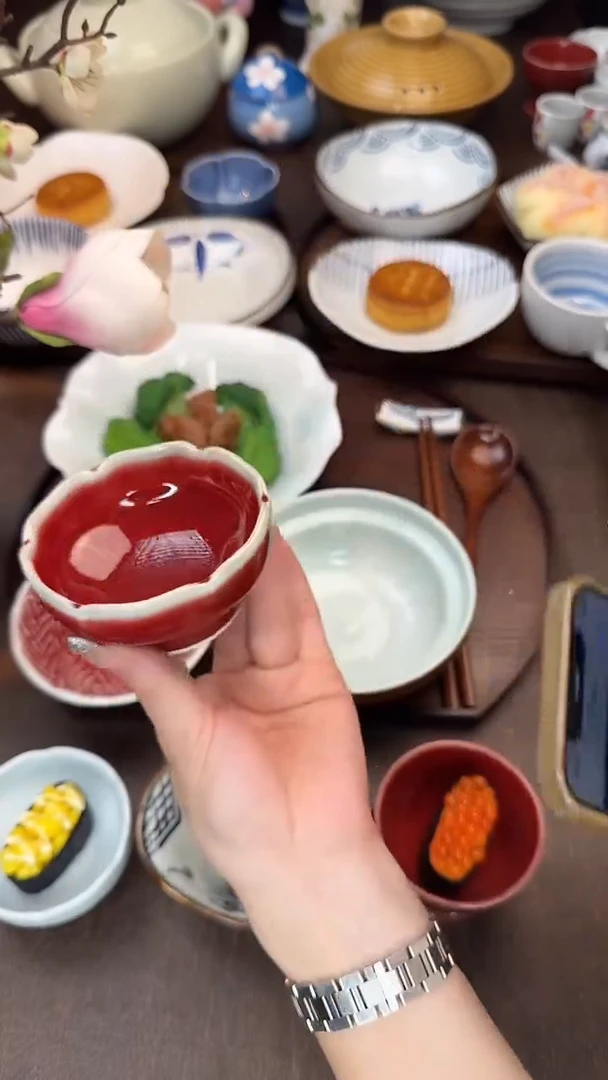 瓷原矿郎红窑变釉蘸料碟