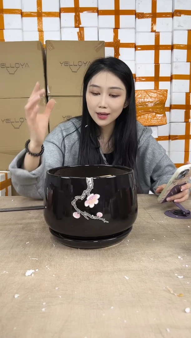 杯型黑色勾花超大号21x17