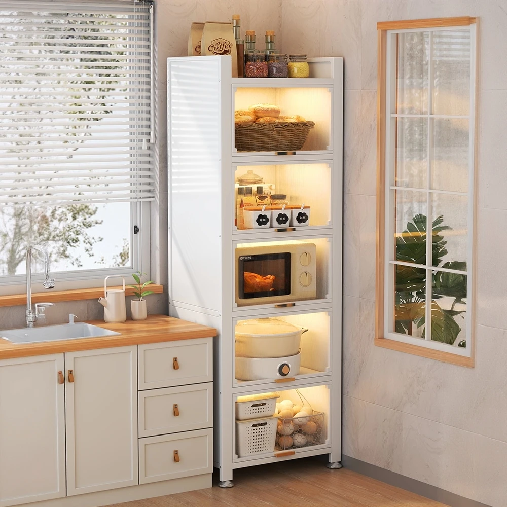 厨房置物架夹缝家用橱柜多功能储物柜微波炉收纳柜落地多层餐边柜