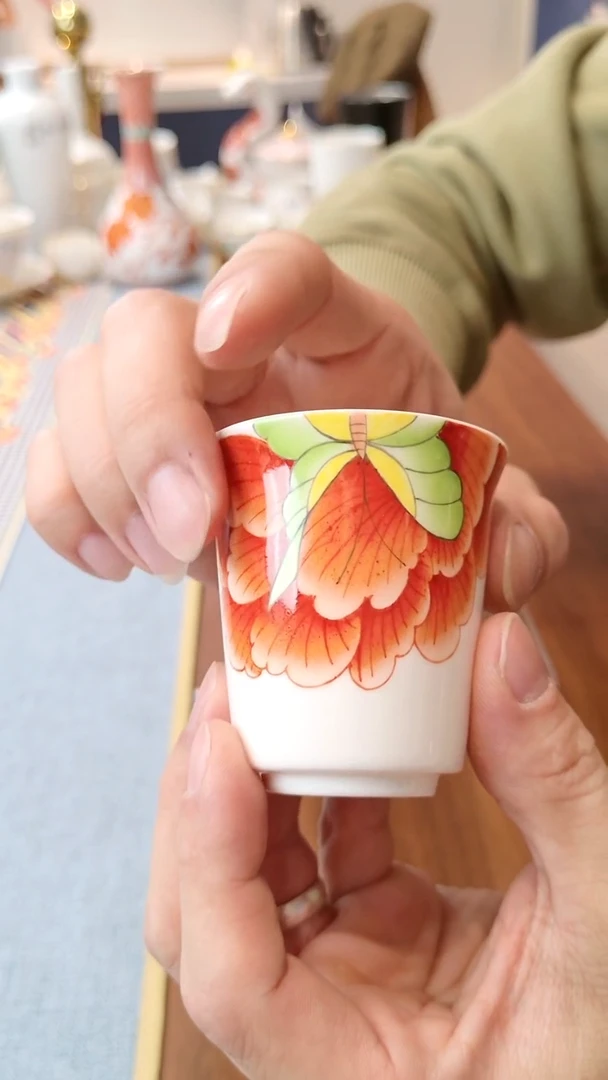 陶瓷八义窑手绘主人杯