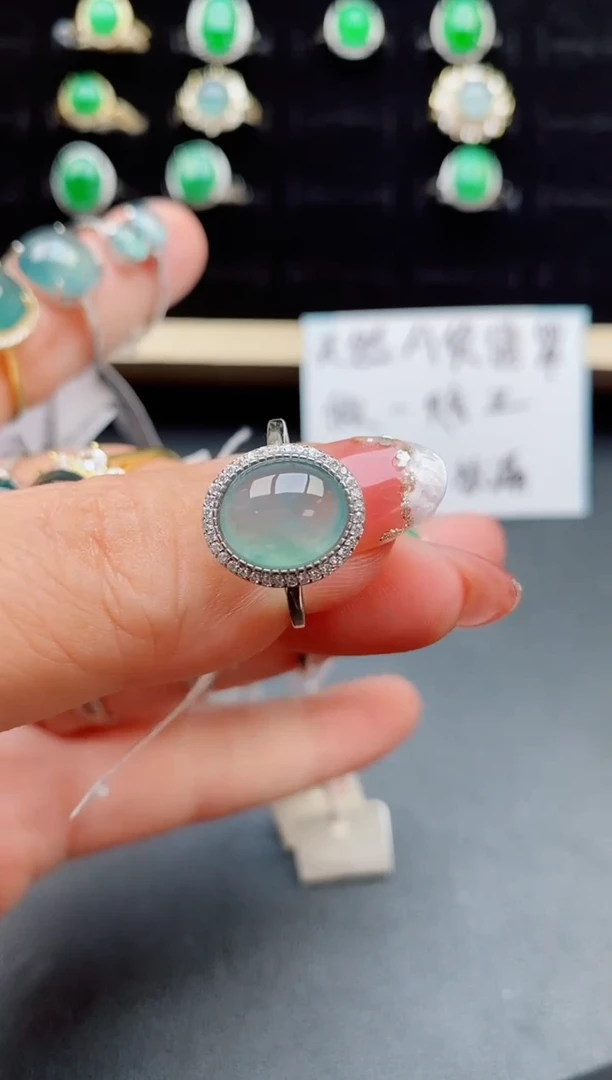 【闪购商品】翡翠戒指银S925镶嵌508080