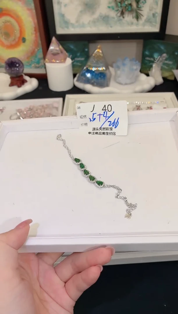 银S925镶嵌手链翡翠多样性发一J40