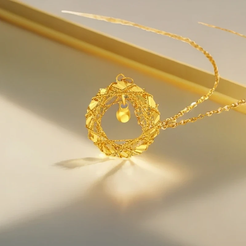 织梦网黄金项链新足金999莫比乌斯吊坠