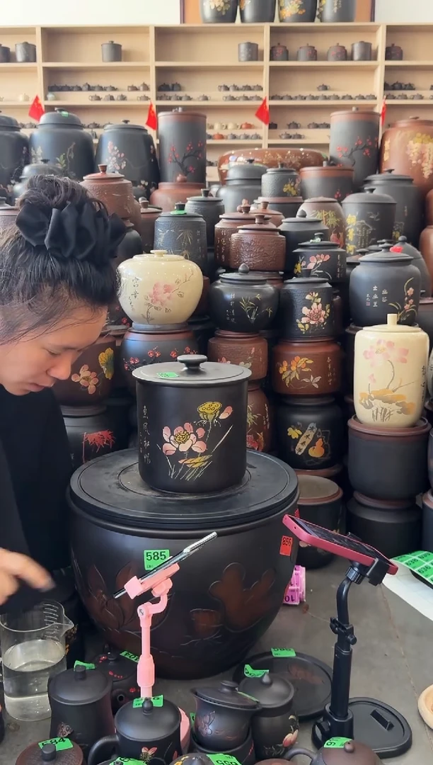 瑕疵茶叶罐 彩填小八饼  626