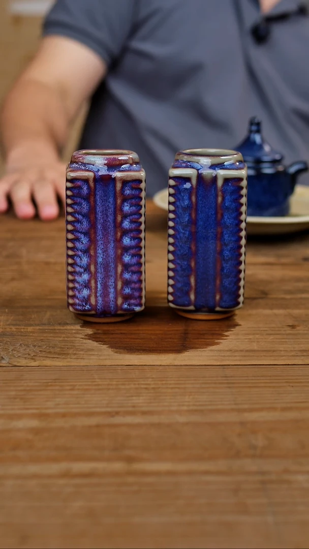 茶壶紫砂一对小方瓶钧瓷