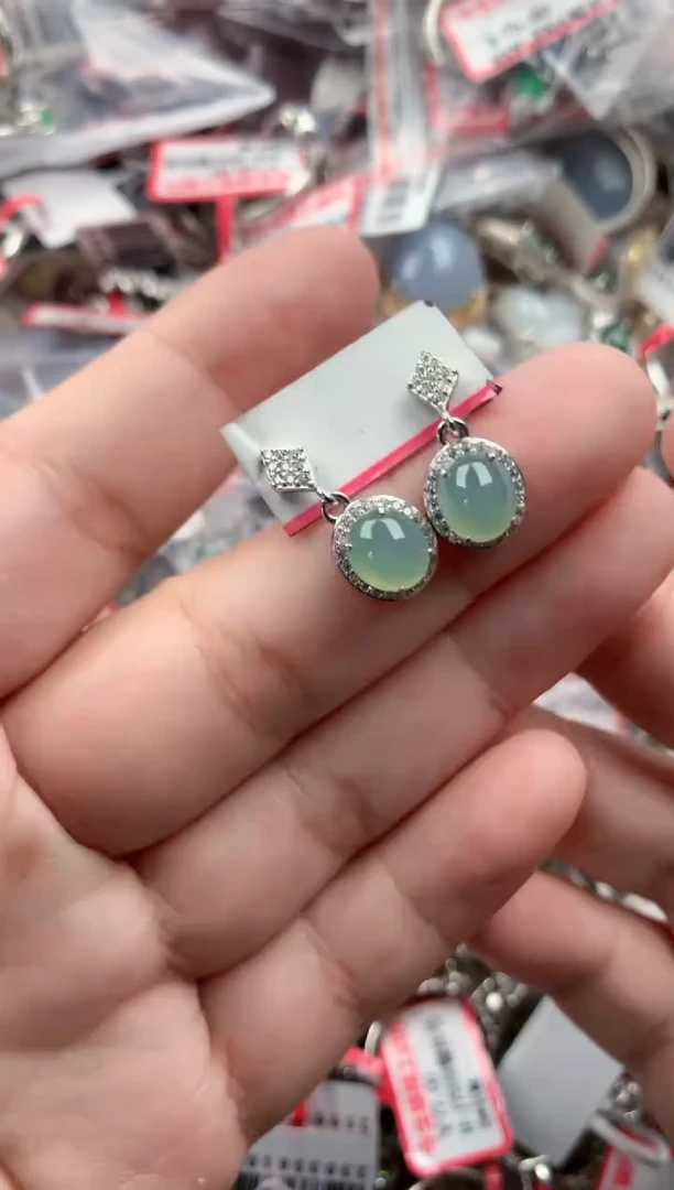 银S925镶嵌戒指翡翠10   7