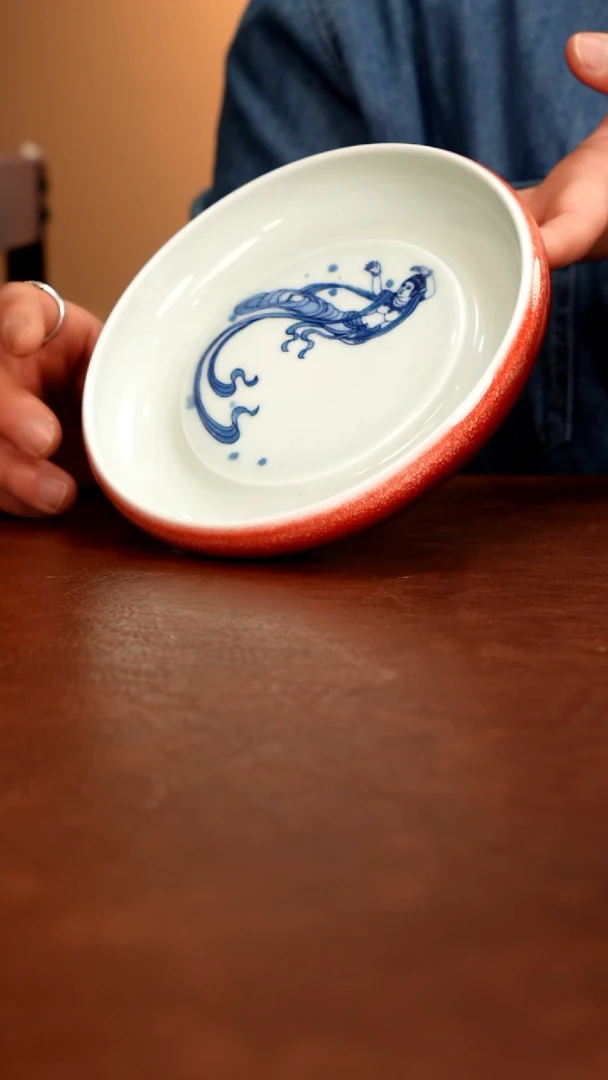 摆件陶景德镇瓷器，青花瓷手绘茶具~