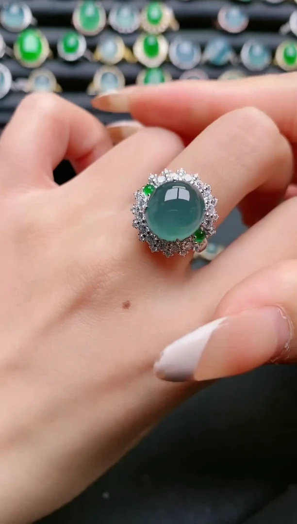 【闪购商品】翡翠戒指银S925镶嵌1111111