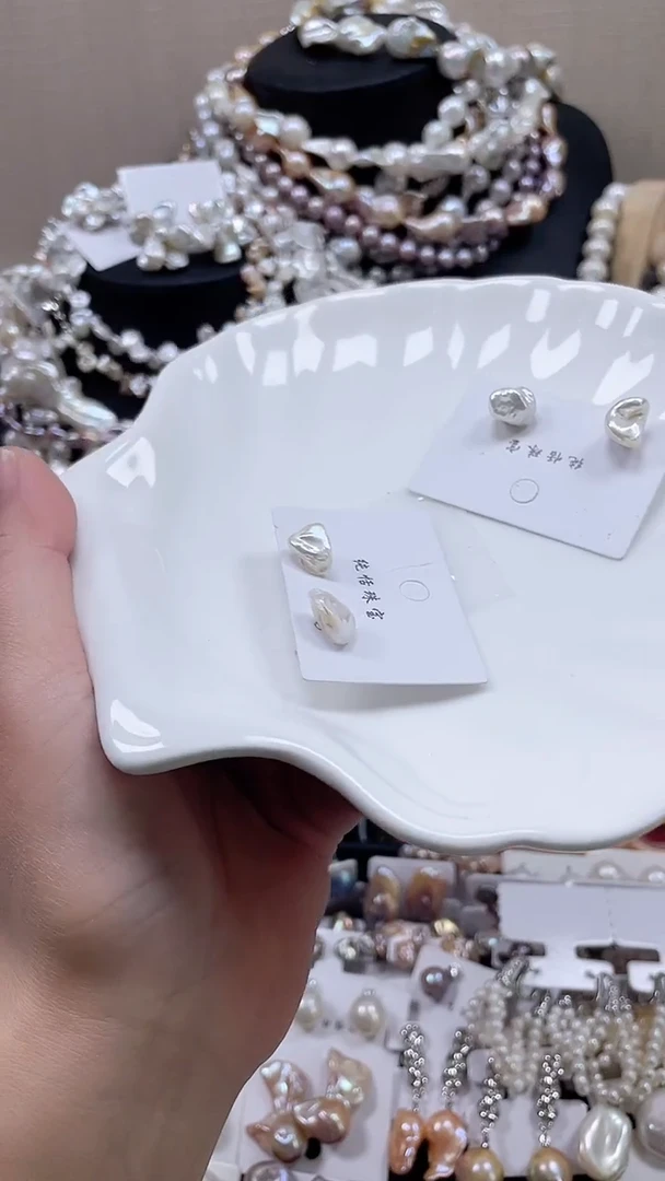 未镶嵌耳饰淡水珍珠【纯恬饰品】（多样性发货发一）