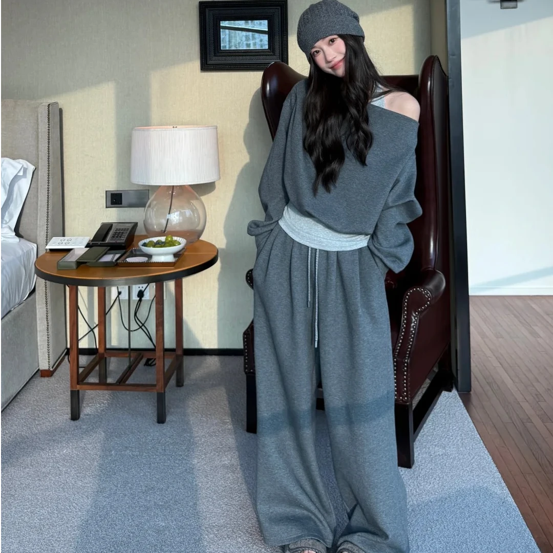 2025早秋新款时尚套装气质显瘦洋气休闲百搭性感辣妹外穿上衣长裤