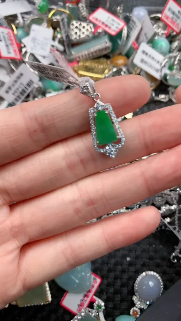 银S925镶嵌戒指翡翠11-11---7