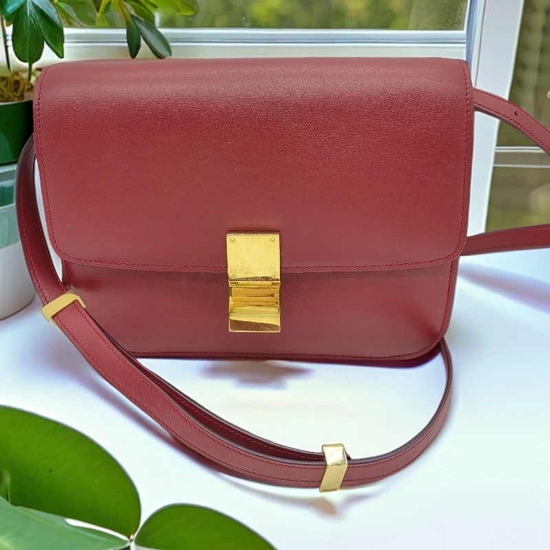 95新 Celine/思琳 红色BOX单肩包 1559 6717