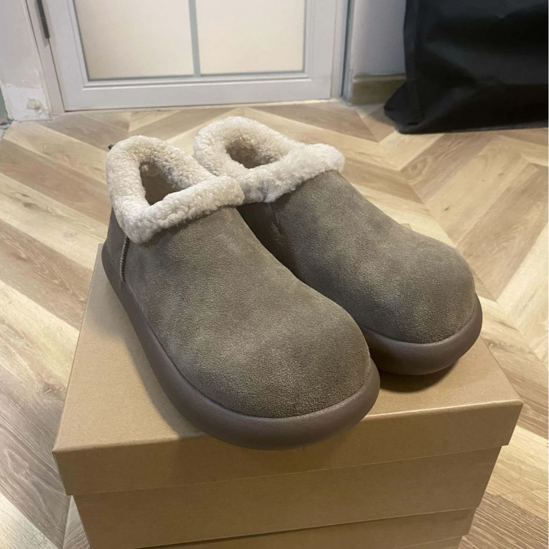 保暖休闲勃肯棉鞋男女加绒潮款大头厚底套脚雪地靴大土豆东北加厚