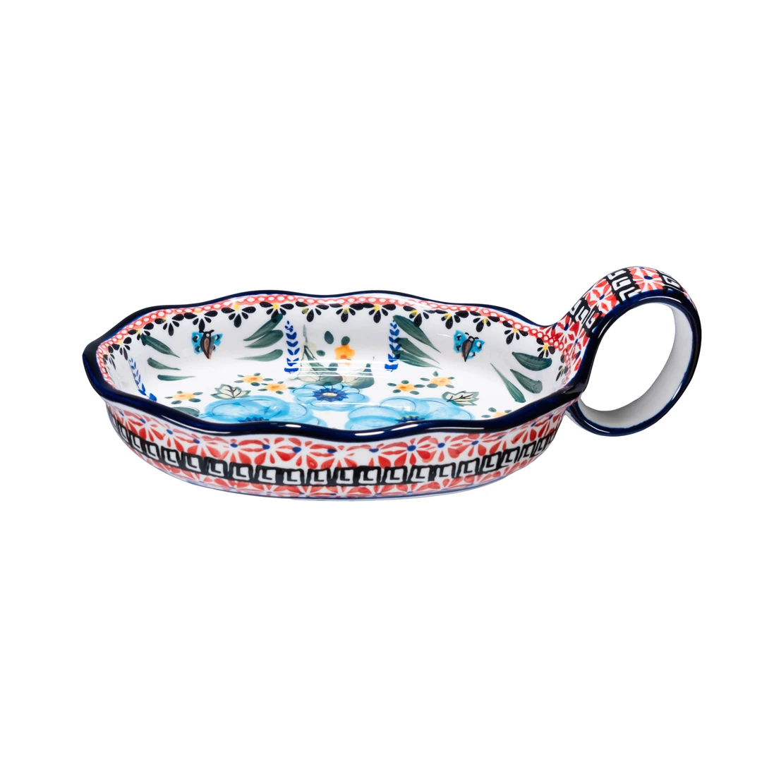 【SILESIA/出口原单】西里西亚蓝凤尾-10英寸曲把盘