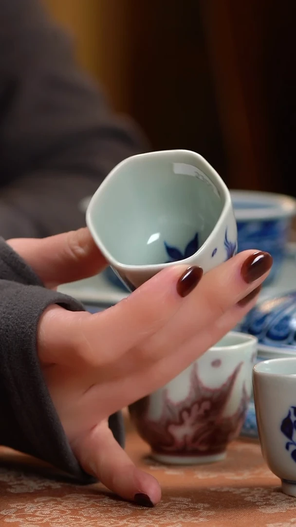 【闪购商品】元黛工坊海浪青花一口杯