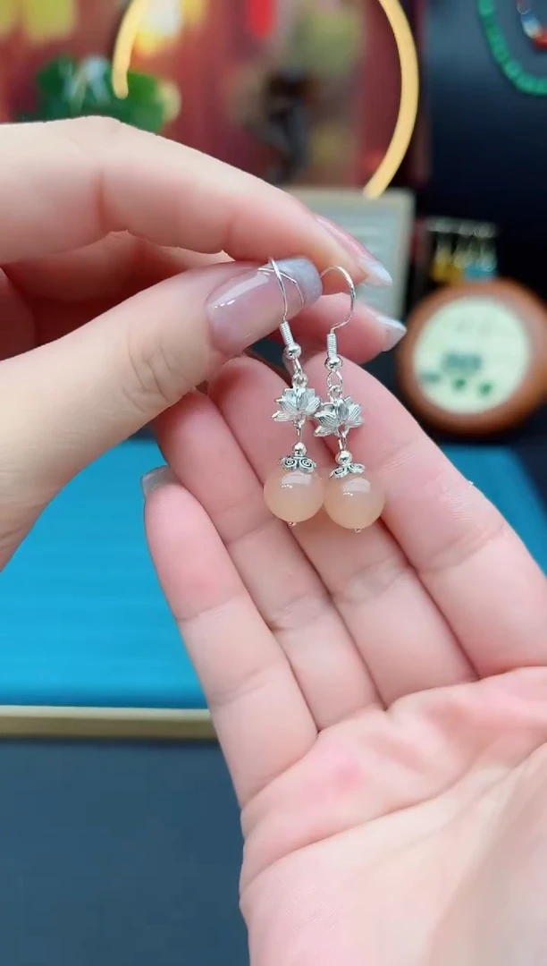 玛瑙/玉髓耳饰银S925镶嵌324000