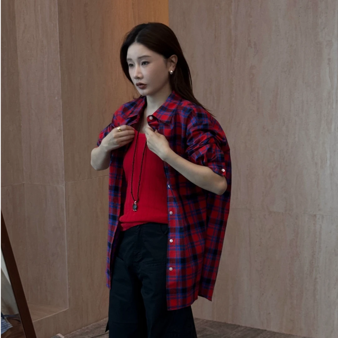 【CHU/2025SSNEW】《绯格》色织格纹衬衣NH2531