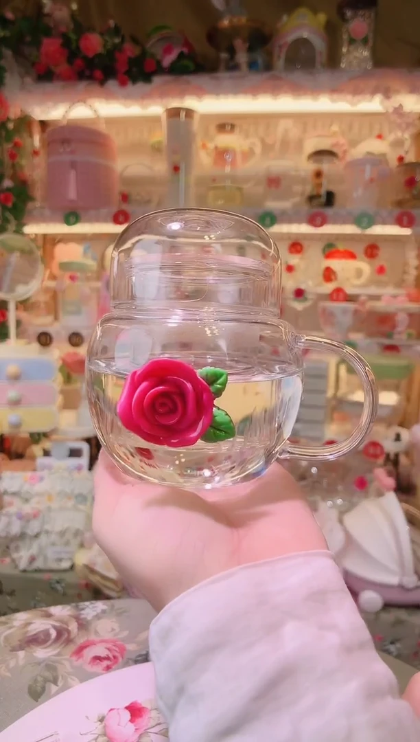 玫瑰花吨吨泡茶杯——手工制作品质好！