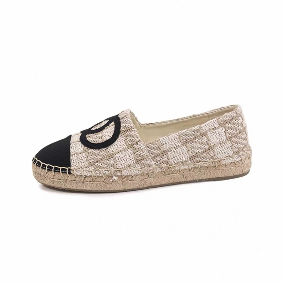 【好物分享】拼色小香风草编一脚蹬渔夫鞋女2025新款时尚休闲单鞋