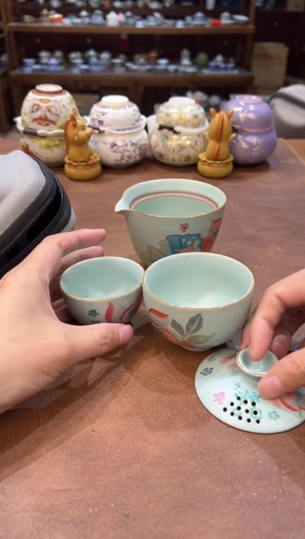 真的很便宜会开片的旅行茶具