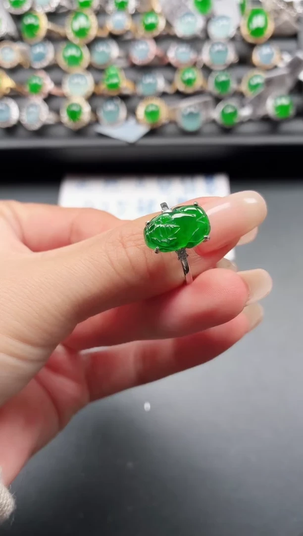 银S925镶嵌戒指翡翠11111