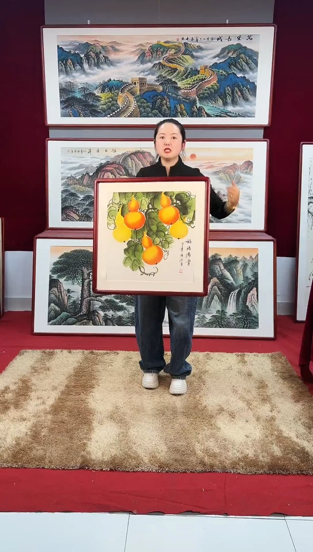 国画手绘葫芦63*63尺寸