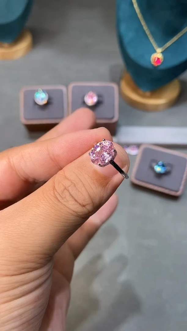 银S925镶嵌戒指碧玺...