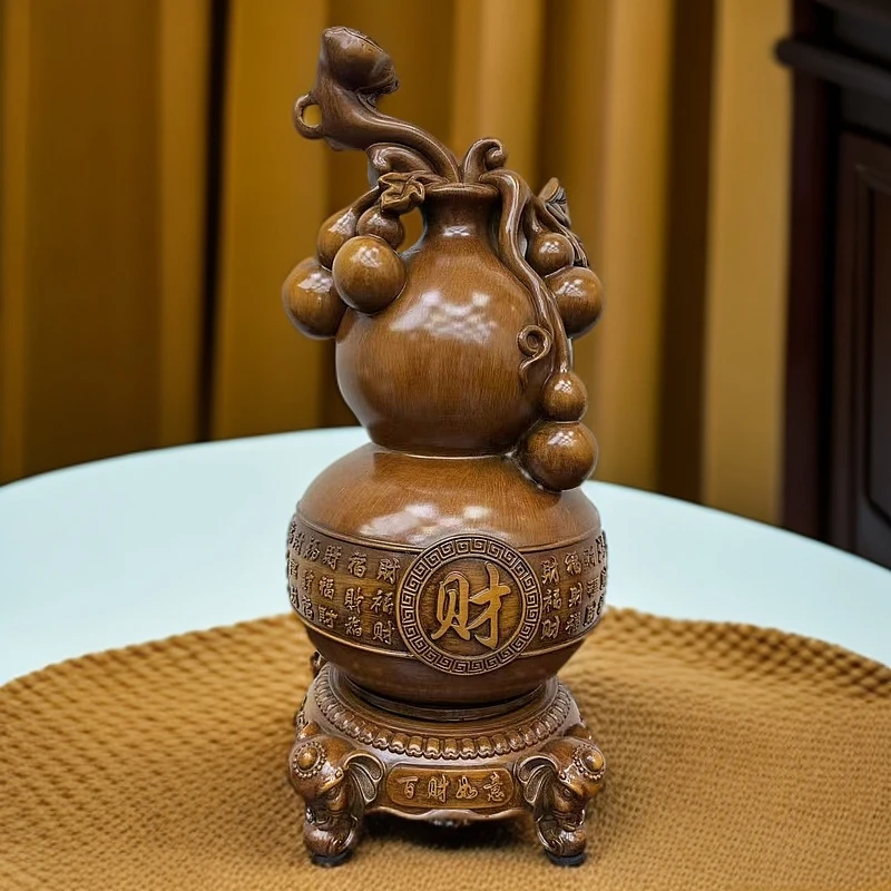 百财如意葫芦摆件中式新房家居装饰客厅玄关高档工艺品长24高46
