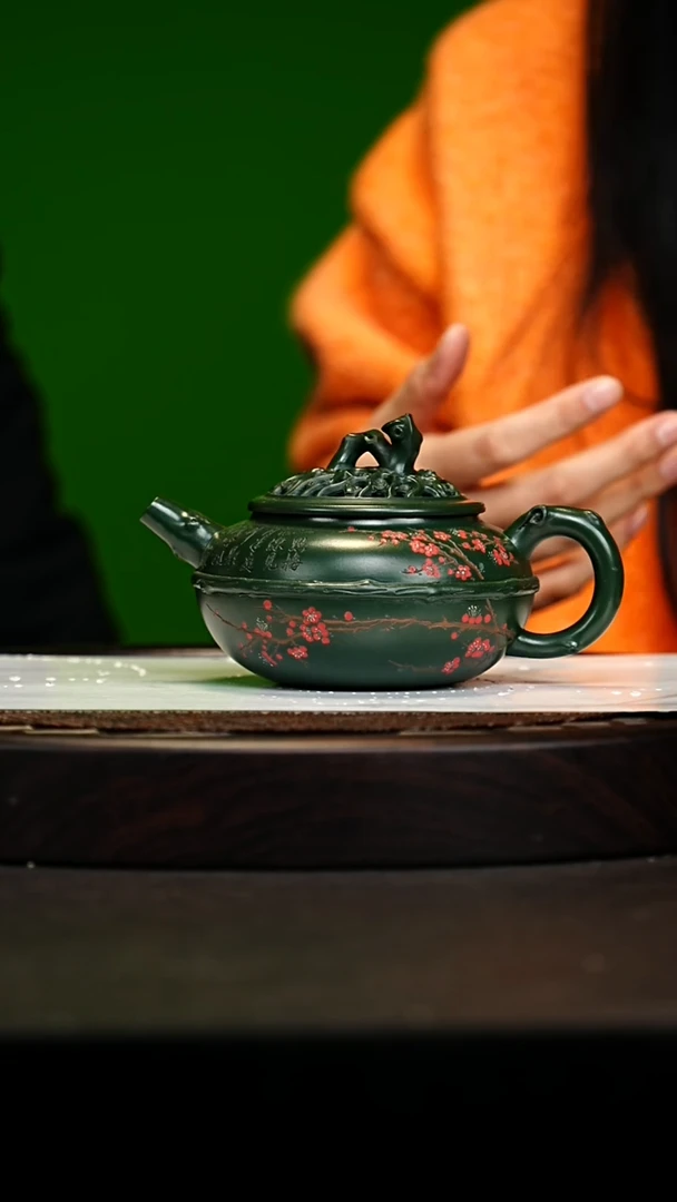 宜兴原矿高端紫砂 翠玉金砂300cc