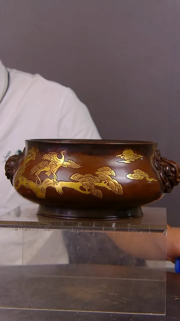 瓷片用****7山水紫铜鎏金造像香炉结缘1111