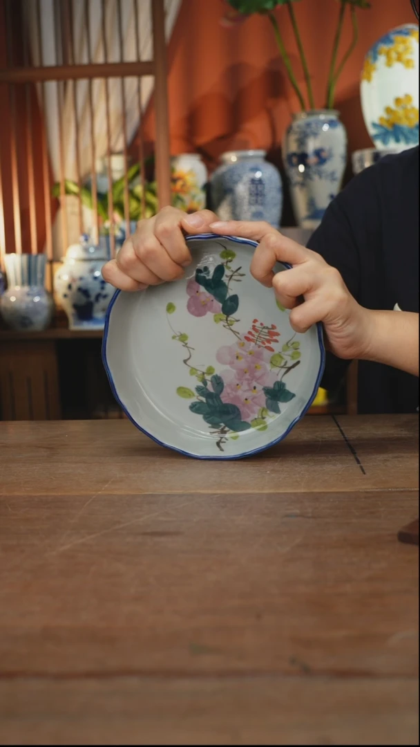 瓷片【简家甄选】景德镇设计师釉下手绘陶瓷餐具