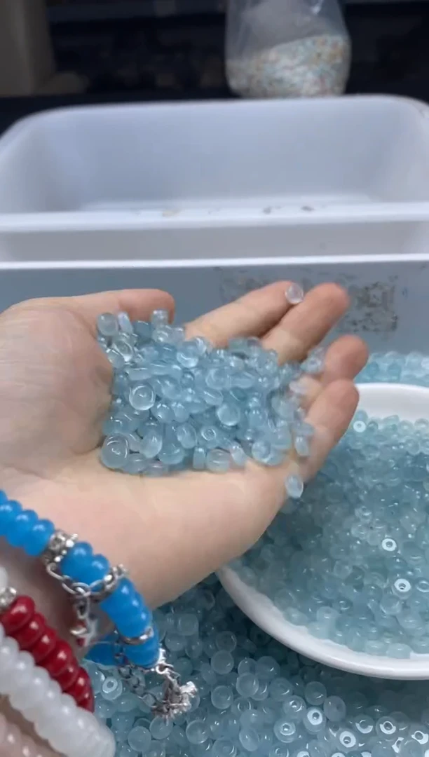 玛瑙/玉髓颈饰未镶嵌W803冰川海蓝宝隔片6*3mm*40颗