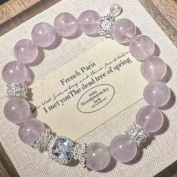 【芋泥紫兔毛】芋泥紫兔毛水晶手串10.5mm