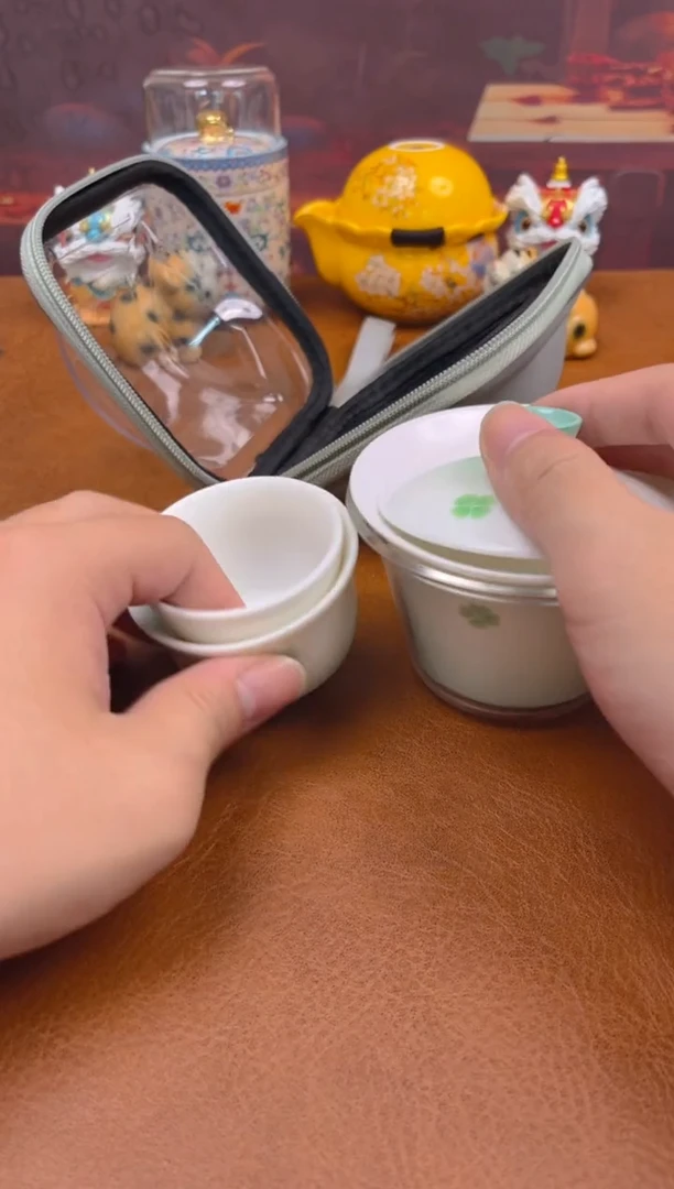 陶瓷茶具摆件旅行套组