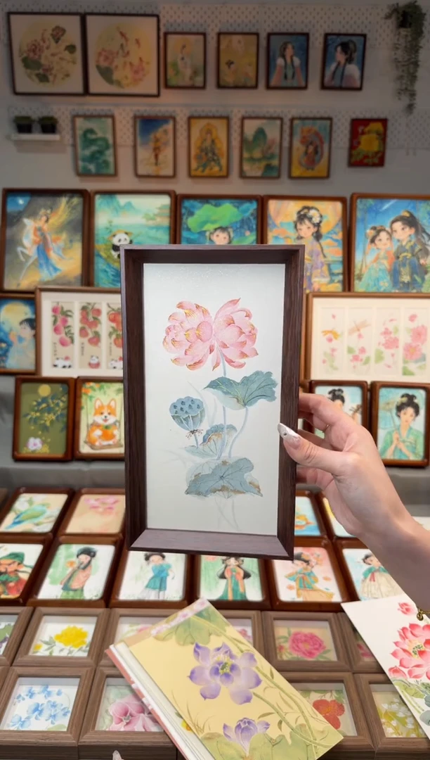 国画并蒂莲 手绘国画27