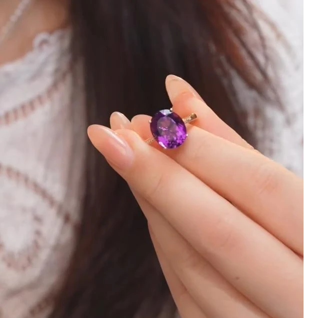 非遗好物分享【琪琪补贴】18K紫水晶戒指（多样性发一）XB-S1924