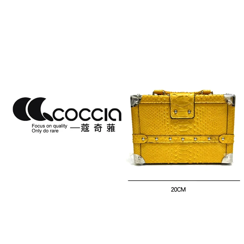 「高定女包」蔻奇蕥COCCIA 蟒蛇皮定制手提包 EE3047 硬盒子