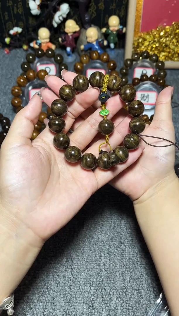 阴沉木手串/手链1.5闪电小龙胆纹260