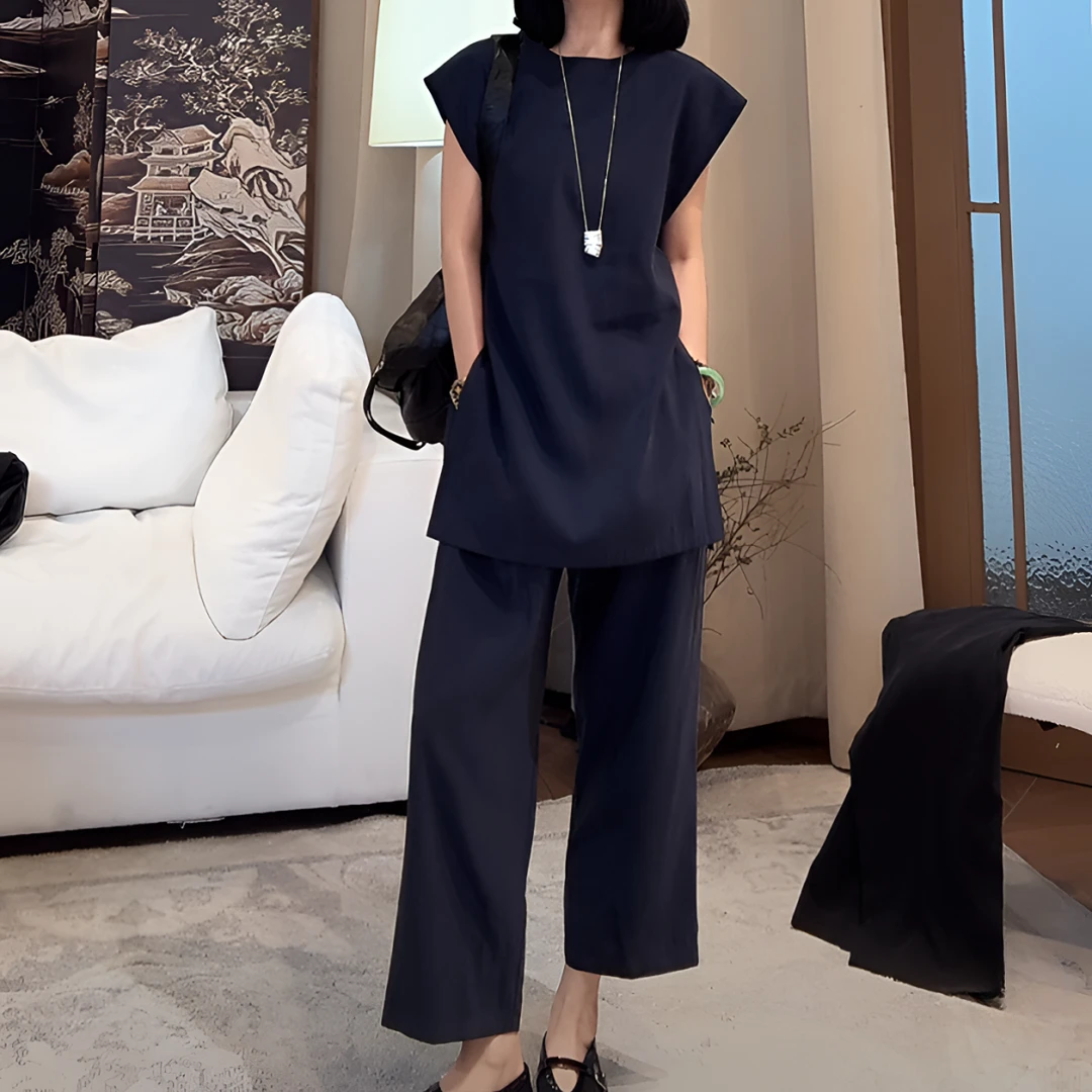 ZUOXIAOQI雨露开衩清凉套装（衣长75-79/胸围106-124/裤长85-89）