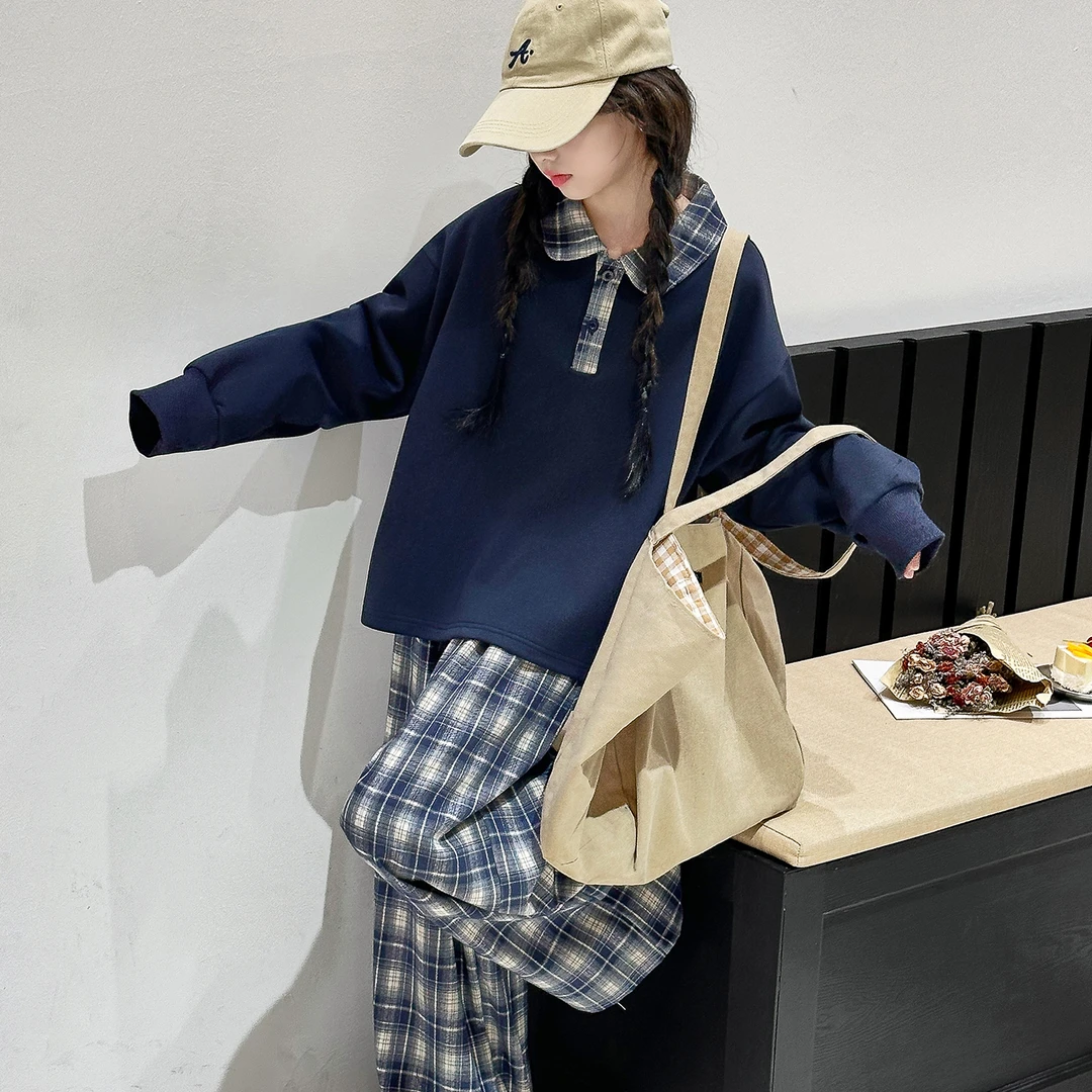 简约潮牌店铺儿童服装2025年新款衣服女童装秋装套装6-12岁高级感