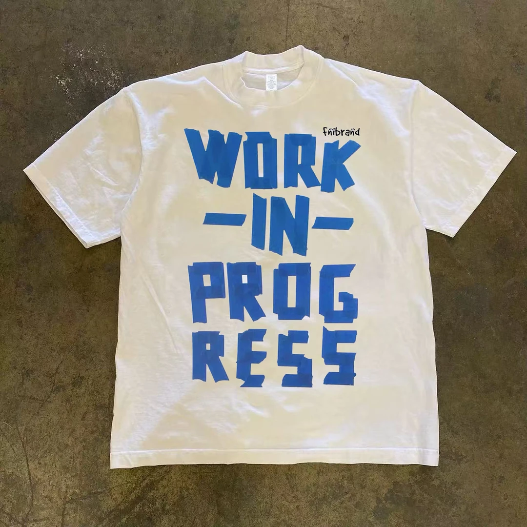 230g小领口好东西！美式复古重磅纯棉印花短袖T恤男女同款