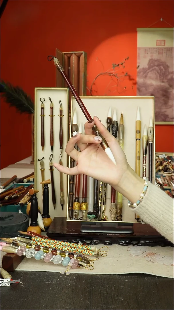 172号闪孤品高货毛笔链接 清水试笔 蘸墨不退