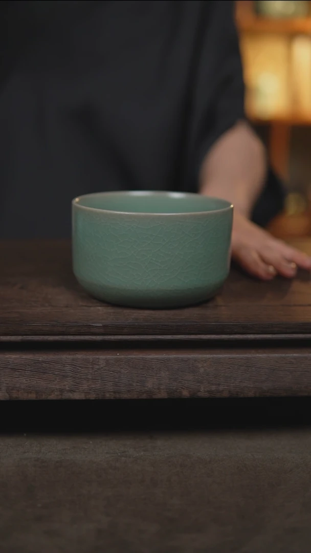 杯仿古翡翠绿罗汉水洗